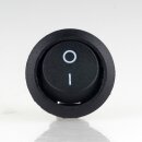 Einbau-Wippschalter schwarz 1-polig EIN/AUS 250V/6A rund Einbaumaß 19mm unbeleuchtet