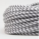 Textilkabel Stoffkabel schwarz-weiß 3-adrig 3x0,75...