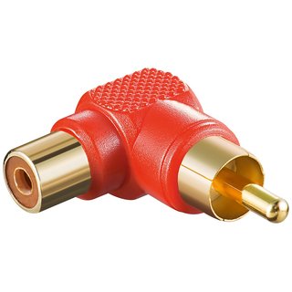 Audio-Adapter Cinchstecker auf Cinch Kupplung rot