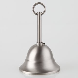Lampen Baldachin – Metall nickel matt, Tulpenform Ø 90 mm × H 61 mm, mit Leuchtenaufhängung für 10er Pendelrohr