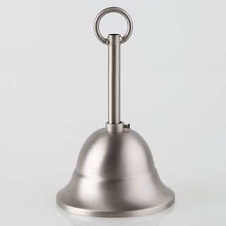 Lampen Baldachin &ndash; Metall nickel matt, Tulpenform  90 mm  H 61 mm, mit Leuchtenaufhngung fr 10er Pendelrohr