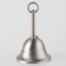 Lampen Baldachin – Metall nickel matt, Tulpenform Ø 90 mm × H 61 mm, mit Leuchtenaufhängung für 10er Pendelrohr