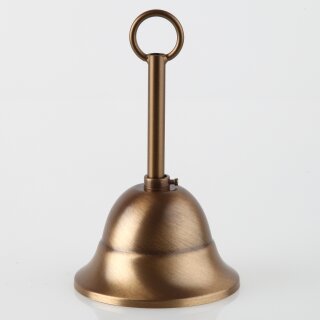 Lampen Baldachin – Metall Antik Fumé, Tulpenform Ø 90 mm × H 61 mm, mit Leuchtenaufhängung für 10er Pendelrohr