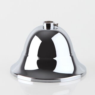 Lampen Baldachin &ndash; Metall verchromt, Tulpenform  90 mm  H 61 mm, fr 10er Pendelrohr