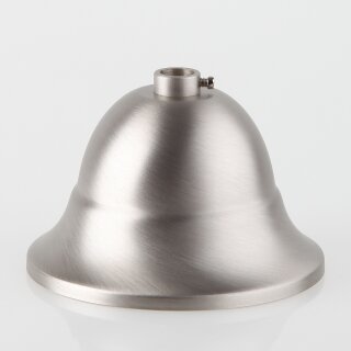 Lampen Baldachin – Metall Edelstahloptik, Tulpenform Ø 90 mm × H 61 mm, für 10er Pendelrohr