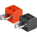 Lautsprecher-Stecker rot und schwarz liegend mit...
