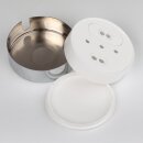 Lampen Abzweig-Baldachin 72 × 22 mm Metall verchromt poliert mit Zierkappe