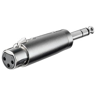 XLR-Adapter 3-pol Kupplung auf 6,35mm Klinken-Stecker