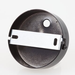 Lampen Zier-Baldachin Metall schwarz  80 mm fr 2 Lampenpendel