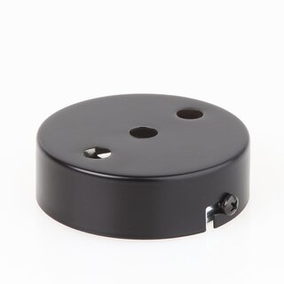 Lampen Zier-Baldachin Metall schwarz  80 mm fr 3 Lampenpendel