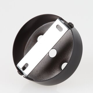 Lampen Zier-Baldachin Metall schwarz  80 mm fr 3 Lampenpendel