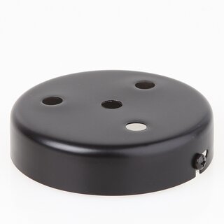 Lampen Zier-Baldachin Metall schwarz  100 mm fr 4 Lampenpendel