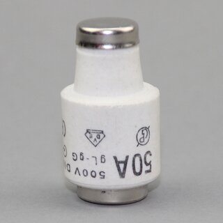 Diazed Sicherungseinsatz DIII 50A 500V &ndash; Schmelzeinsatz gL &ndash; 10 Stck