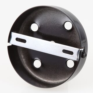 Lampen Zier-Baldachin Metall schwarz  100 mm fr 5 Lampenpendel