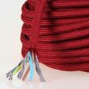 Textilkabel Stoffkabel bordeaux 3-adrig 3x0,75 Zug-Pendelleitung S03RT-F 3G0,75