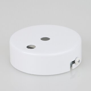 Lampen Zier-Baldachin Metall wei  80 mm fr 2 Lampenpendel