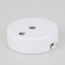 Lampen Zier-Baldachin Metall wei  80 mm fr 2 Lampenpendel