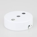 Lampen Zier-Baldachin Metall wei  80 mm fr 3 Lampenpendel