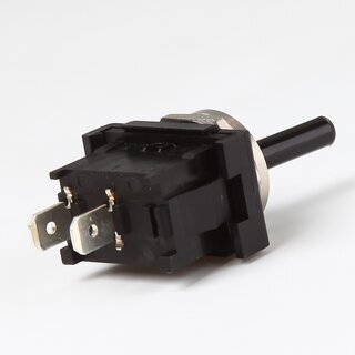 Lampen Einbau-Kippschalter M12 &ndash; 1-polig, AUS, 6A/250V, Flachstecker 4,8 mm, schwarz