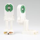 G13 Leuchtstoff-Fassung mit Starterfassung und Rastfeder, durchsteckbar