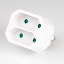 Schutzkontaktstecker-Adapter, wei &ndash; 2...