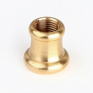 Ziermuffe 18x18 mm Messing &ndash; Lampen- und Leuchtenzubehr, M10x1 Innengewinde, roh unbehandelt