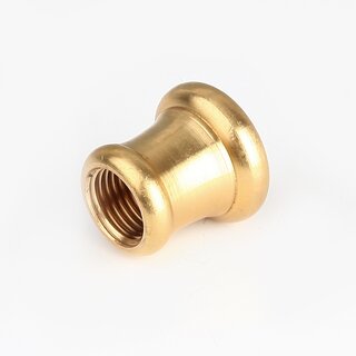 Ziermuffe 18x18 mm Messing &ndash; Lampen- und Leuchtenzubehr, M10x1 Innengewinde, roh unbehandelt