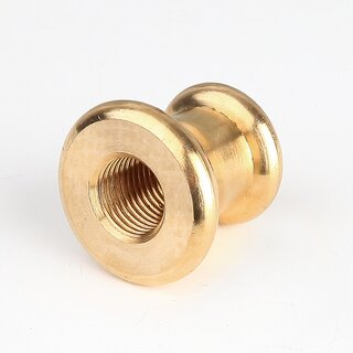 Ziermuffe 22x20 mm Messing &ndash; Lampen- und Leuchtenzubehr, M10x1 Innengewinde, roh unbehandelt