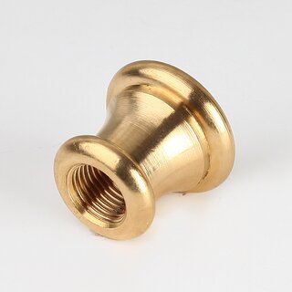 Ziermuffe 22x20 mm Messing &ndash; Lampen- und Leuchtenzubehr, M10x1 Innengewinde, roh unbehandelt