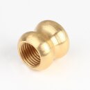 Ziermuffe 15x15 mm Messing – Lampen- und Leuchtenzubehör, M10x1 Durchgangsgewinde, roh unbehandelt