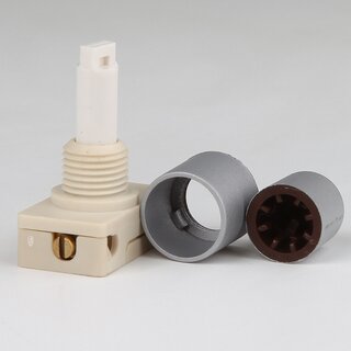 Lampen Druck-Einbauschalter silber &ndash; 1-polig, 250V/2A, Spezialknopf, M12 Zentralbefestigung