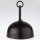 LampenBaldachin Metall schwarz 120x62 mm große Kugelform mit Pendelrohr und Leuchtenaufhänger