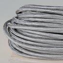 Textilkabel Stoffkabel silber 3-adrig 3x0,75...