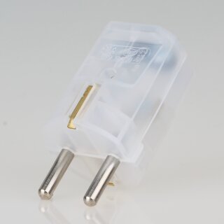 Schutzkontakt-Stecker transparent – 250V/16A – mit Schraubkontakten und Zugentlastung