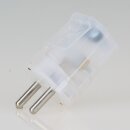 Schutzkontakt-Stecker transparent – 250V/16A – mit Schraubkontakten und Zugentlastung