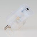 Schutzkontakt-Stecker transparent – 250V/16A – mit Schraubkontakten und Zugentlastung