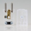 Schutzkontakt-Stecker transparent – 250V/16A – mit Schraubkontakten und Zugentlastung