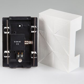 Gong Doppelklang 8&ndash;12V &ndash; mechanischer Trgong in Polarwei, Bittorf L114xB79xT40 mm