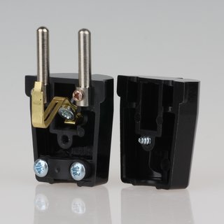 Schutzkontakt-Stecker schwarz 250V/16A Bakelit Optik