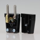 Schutzkontakt-Stecker schwarz – 250V/16A Bakelit-Optik – mit Schraubkontakten und Zugentlastung, Kaiser