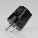 Schutzkontakt-Stecker schwarz – 250V/16A Bakelit-Optik – mit Schraubkontakten und Zugentlastung, Kaiser