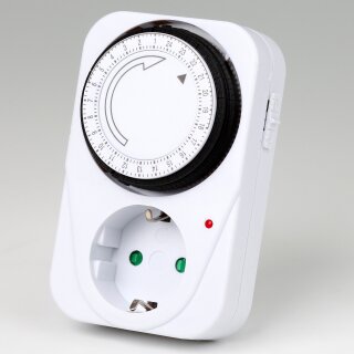 Analoge 24-Stunden-Steckdosen-Zeitschaltuhr – mechanische Zeitschaltuhr mit Kontroll-LED IP20