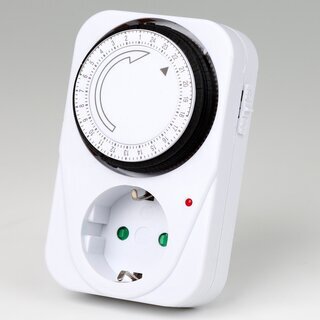 Analoge 24-Stunden-Steckdosen-Zeitschaltuhr &ndash; mechanische Zeitschaltuhr mit Kontroll-LED IP20