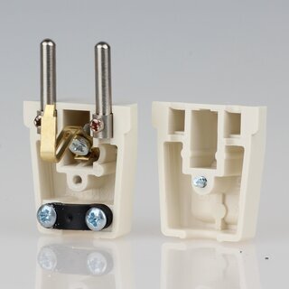 Schutzkontakt-Stecker wei &ndash; 250V/16A &ndash; mit Schraubkontakten und Zugentlastung, Kaiser