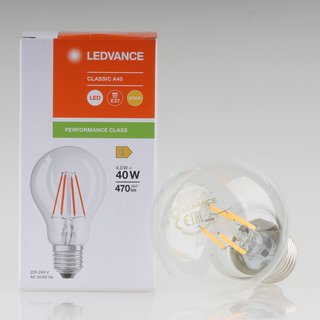 Osram LED Filament Leuchtmittel 4W 240V AGL-Form klar E27 Sockel warmwei