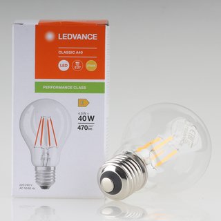 Osram LED Filament Leuchtmittel 4W 240V AGL-Form klar E27 Sockel warmwei