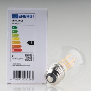 E27 LEDVANCE LED Filament Leuchtmittel klar 6.5W=(60W) 240V 806 lm 2700K warmwei