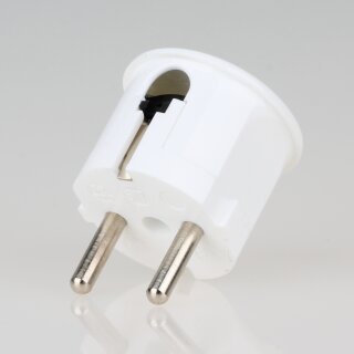 Schutzkontakt-Stecker Winkelstecker weiß – 250V/16A – mit Schraubkontakten und Zugentlastung, Kaiser