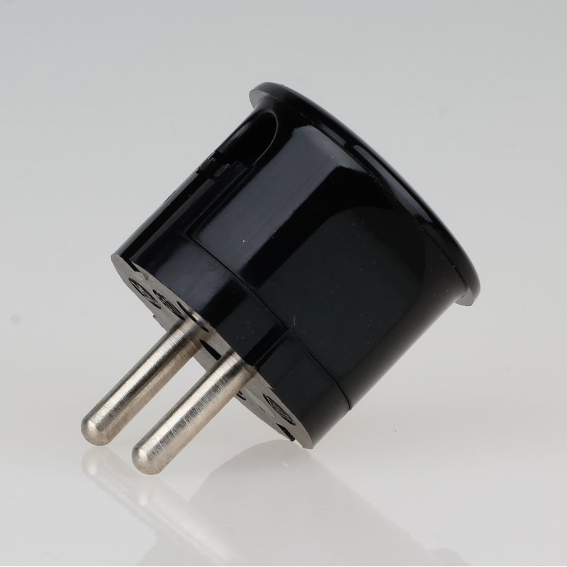 UniTEC Winkel-Schutzkontaktstecker (250 V, 16 A, IP44, Schwarz,  Kabelknickschutz)