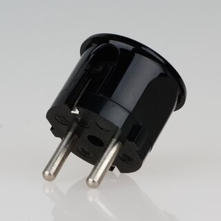 Schutzkontakt-Stecker Winkelstecker schwarz &ndash; 250V/16A &ndash; mit Schraubkontakten und Zugentlastung, Kaiser
